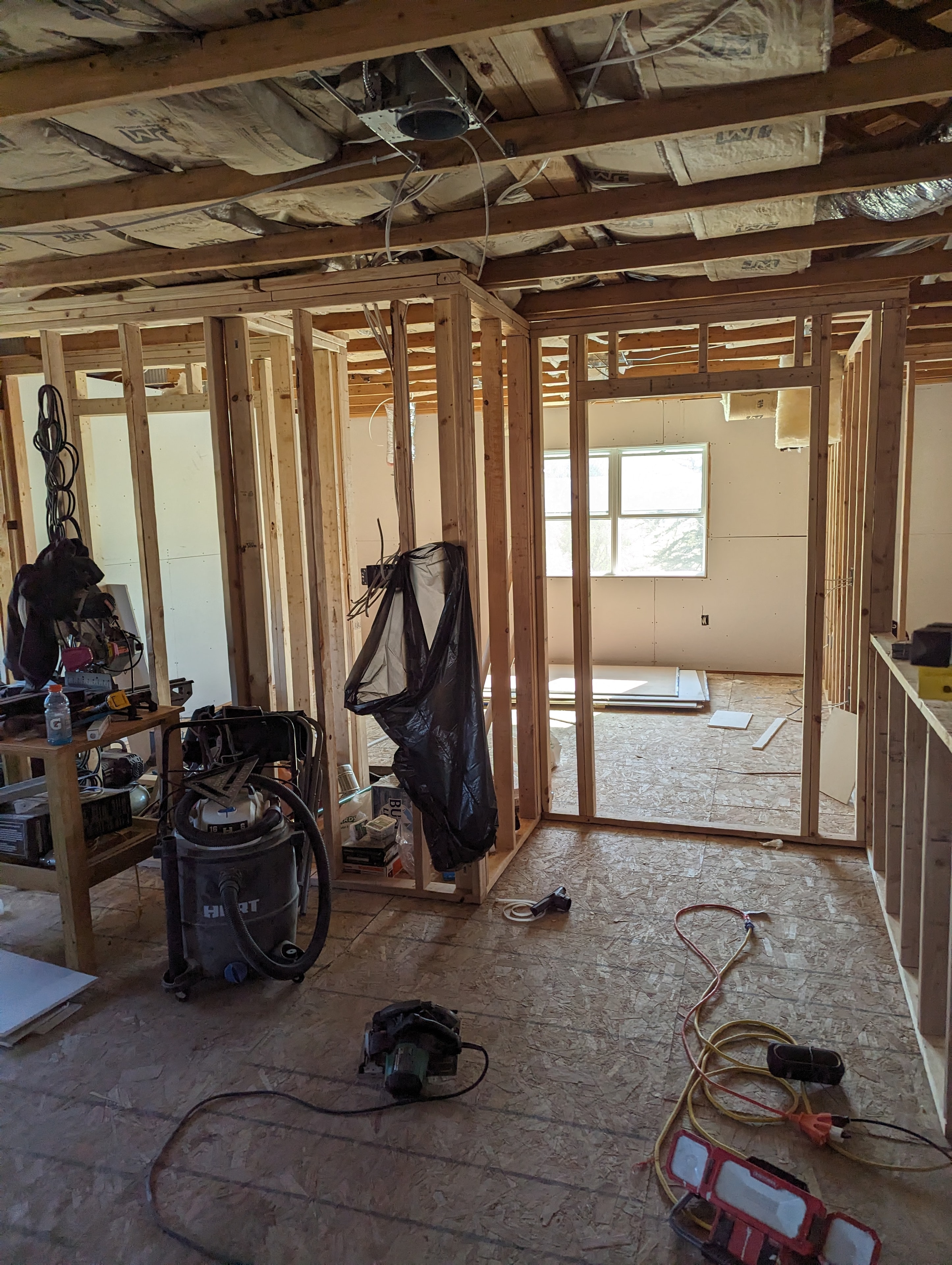 Framing and drywall — active job site