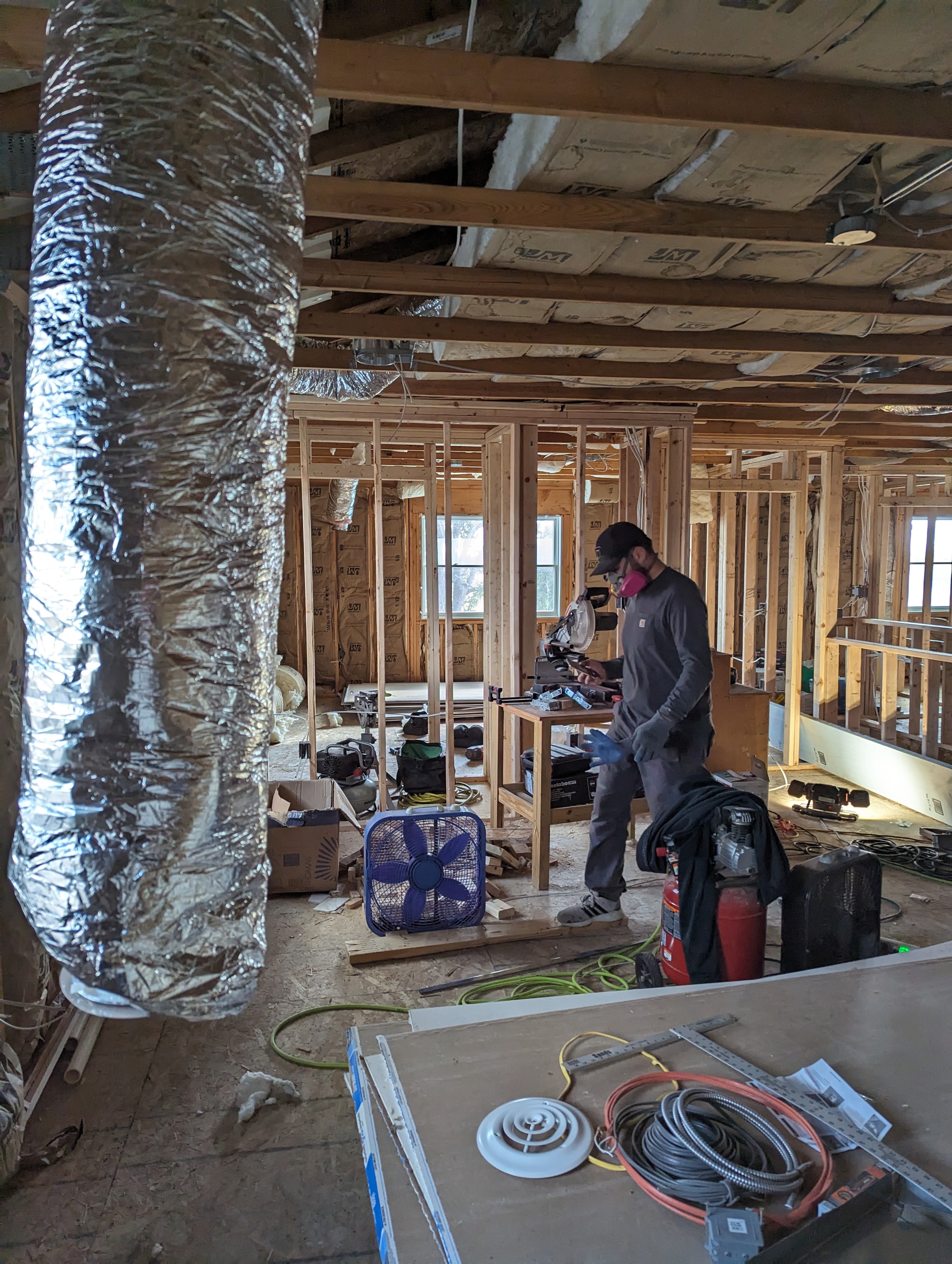Construction worker on active job site