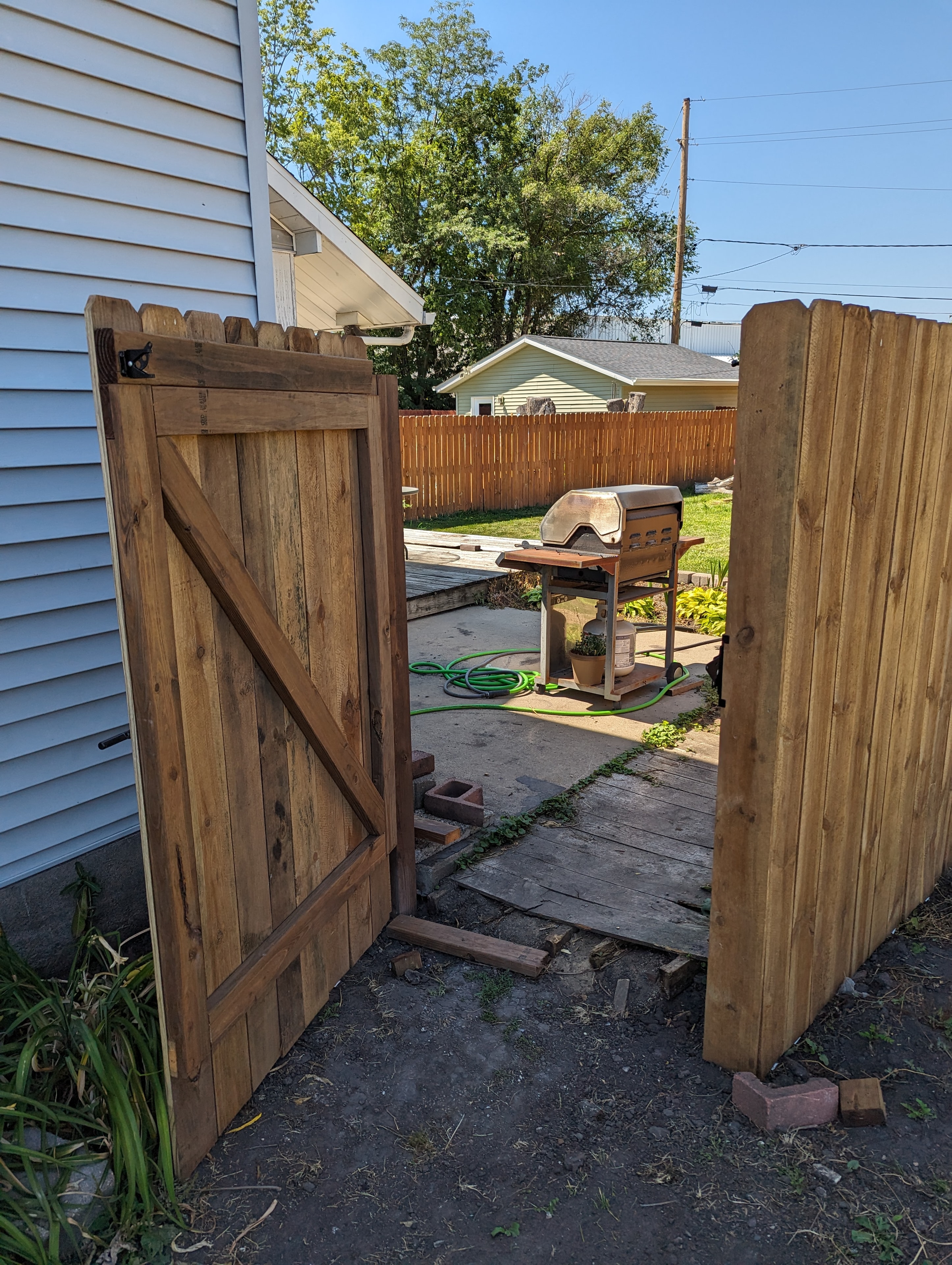 Custom wood gate with Z-brace