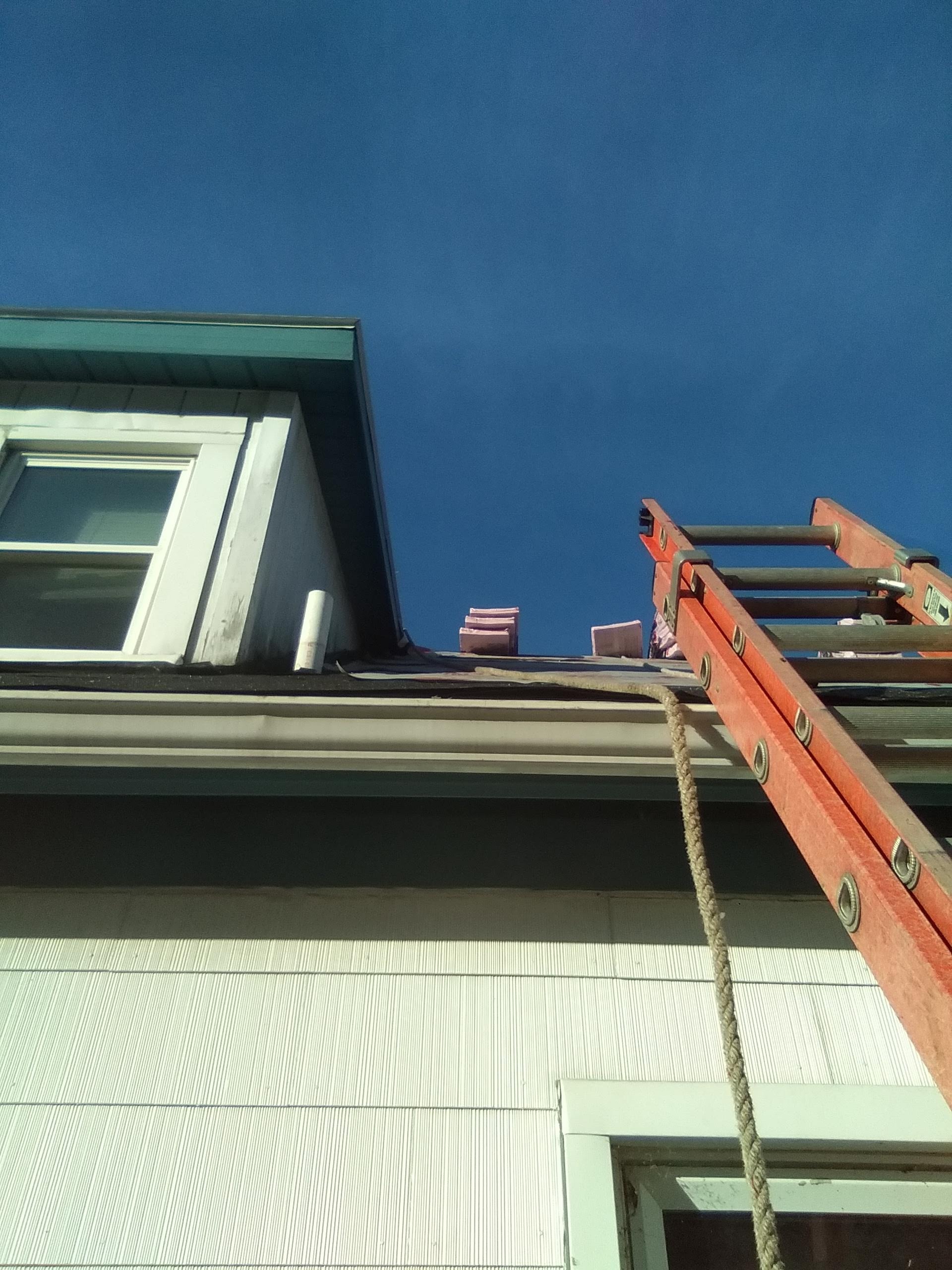 Roofline detail — ladder access, eave and dormer work
